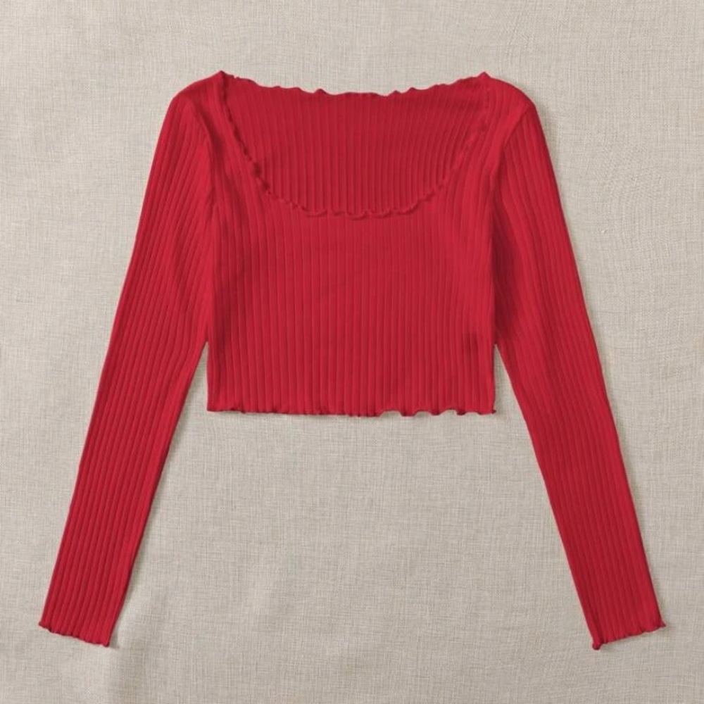 Brand New SHEIN Ribbed Long Sleeve Crop Top